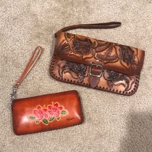Bundle of Tooled Genuine Leather Boho Wristlets